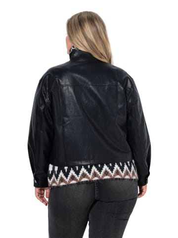 Ulla Popken Lederjacke in schwarz