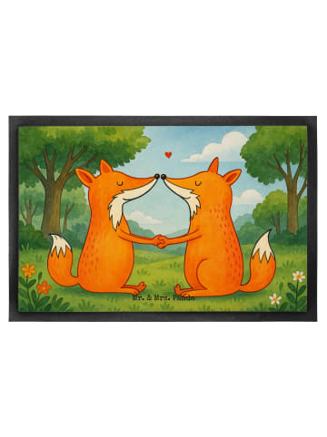 Mr. & Mrs. Panda Sauberlaufmatte Füchse Liebe Design ohne Spruch in Weiß