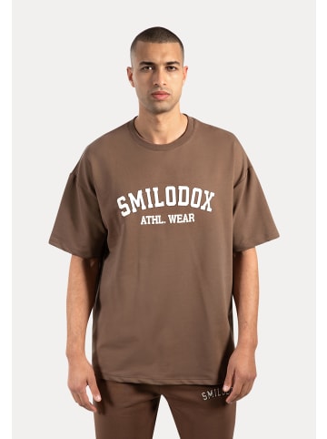 SMILODOX T-Shirt Kayson in Dunkelbraun