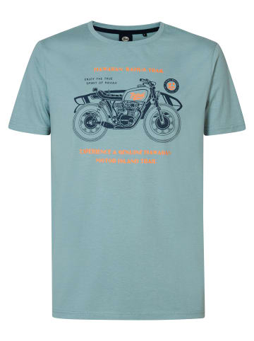 Petrol Industries T-Shirt mit Aufdruck Lagoonize in Blau