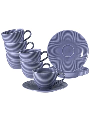 Seltmann Weiden 6er Set Kaffeetassen mit Untertassen Beat Color Glaze 260 ml in Fliederblau