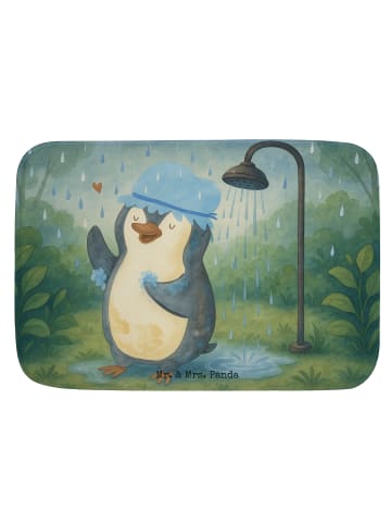 Mr. & Mrs. Panda Badteppich Pinguin Duschen Design ohne Spruch in Weiß