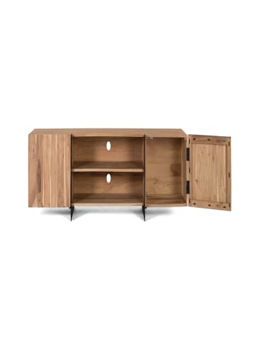 Giner y Colomer TV-Schrank aus Akazienholz und naturfarbenem Metall in Brown