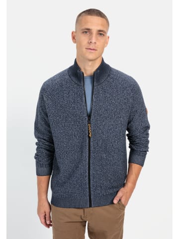 Camel Active Strickjacke mit Reißverschluss in Jeans Blau