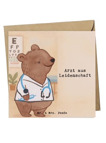 Mr. & Mrs. Panda Klappkarte Arzt Leidenschaft Design mit Spruch in Weiß