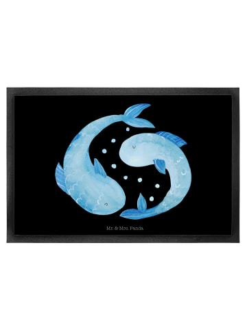 Mr. & Mrs. Panda Schmutzmatte Sternzeichen Fische ohne Spruch in Schwarz
