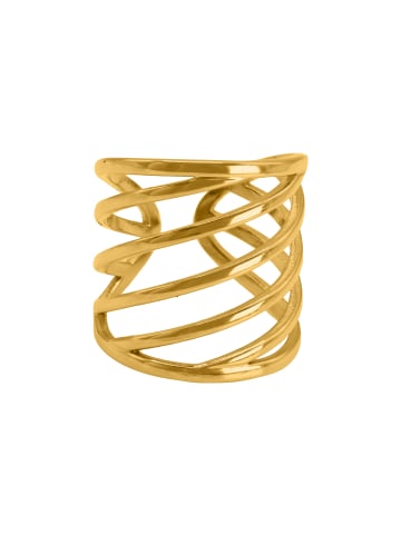 Steel_Art Mehrreihiger Ring Damen Nigid goldfarben in Goldfarben