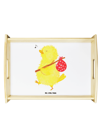 Mr. & Mrs. Panda Servier Tablett Küken Wander ohne Spruch in Weiß