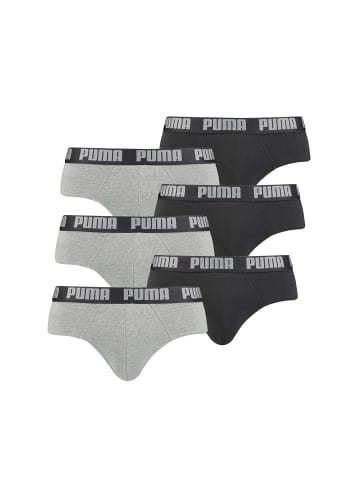 Puma Boxershorts PUMA BASIC BRIEF 6P in 691 - dark grey melange / black