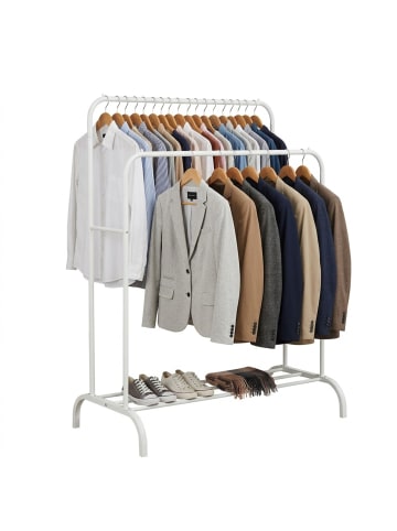 relaxdays Kleiderständer in Weiß - (B)110 x (H)146 x (T)55 cm