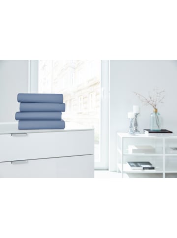Hahn Haustextilien H.G. Hahn Spannbetttuch Primera Elastan Feinjersey in blau