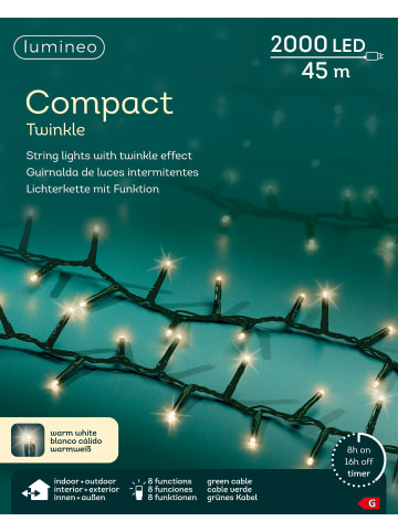 LUMINEO Lichterkette COMPACT Twinkle 2000 LED 45 m in warm weiß