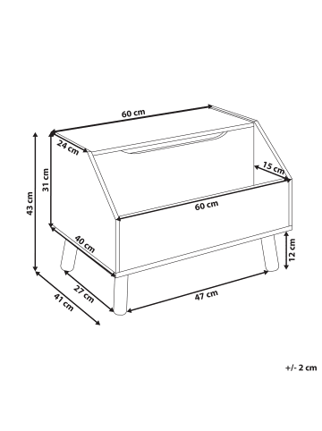 Beliani Sideboard CASPER in Blau/Weiß/Braun - (W) 60 x (H) 43 x (L) 41 cm