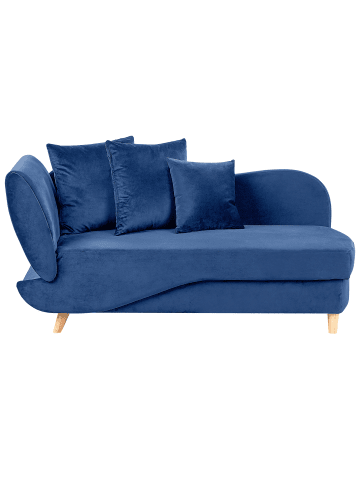 Chaiselongue MERI in Blau/Braun - (W) 155 x (H) 76 x (L) 69 cm linksseitig
