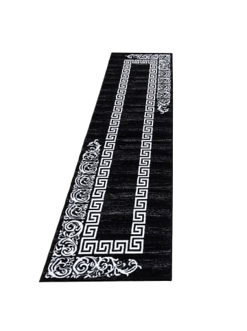 KADIMA DESIGN Teppich Kurzflor Waschbar Mäander ASPEN Strapazierfähig OEKO-TEX in Schwarz