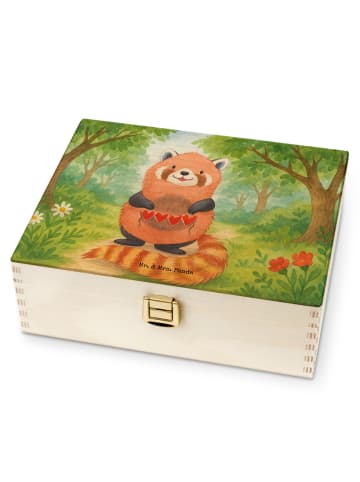 Mr. & Mrs. Panda holz teedose Roter Panda Design ohne Spruch in Weiß