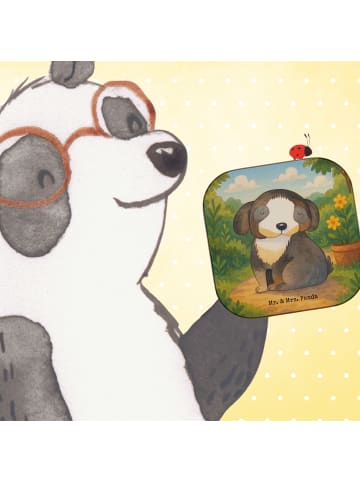 Mr. & Mrs. Panda Glas-Untersetzer Hund Entspannen Design ohne Sp... in Weiß