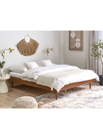 Beliani 2-tlg Doppelbett TOUCY in Braun