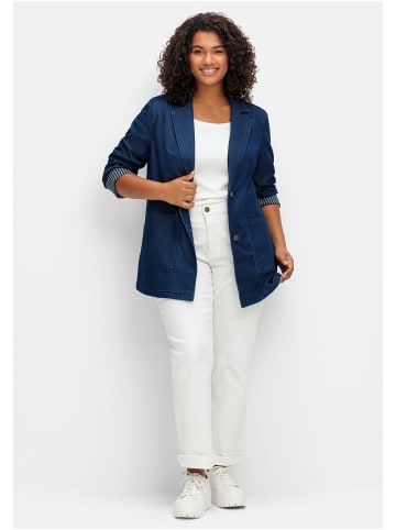 sheego Sweat-Blazer in dark blue Denim