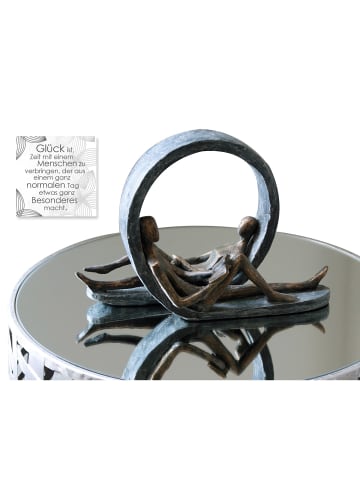 GILDE Skulptur Auszeit bronzefarben, grau - (H) 22 cm