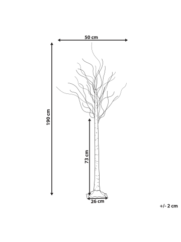 Beliani LED Deko LAPPI in Weiß - (W) 40 x (H) 190 x (L) 40 cm