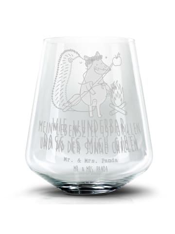 Mr. & Mrs. Panda Blümchentailglas Igel Grillen mit Spruch in Transparent