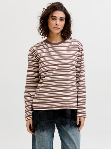 JJXX Langarm-T-Shirt in Chocolate Martini