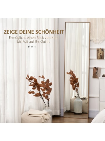 HOMCOM Ankleidespiegel in Silber & Hellbraun 40L x 3B x 150H cm