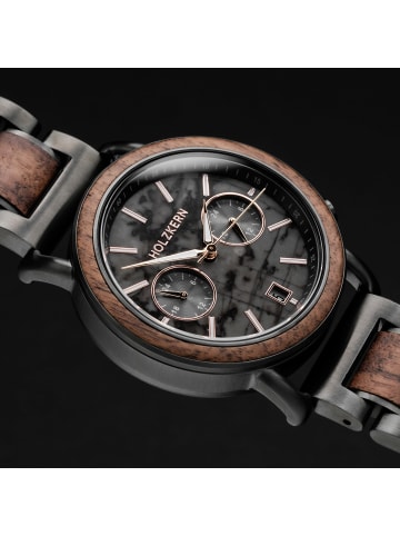 Holzkern Herrenuhr Quarz Chronograph Askja Marmor/Walnuss II Anthrazit