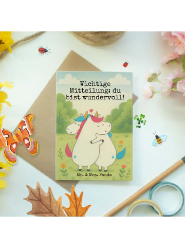 Mr. & Mrs. Panda Grußkarte Einhorn Mitteilung Design mit Spruch in Weiß