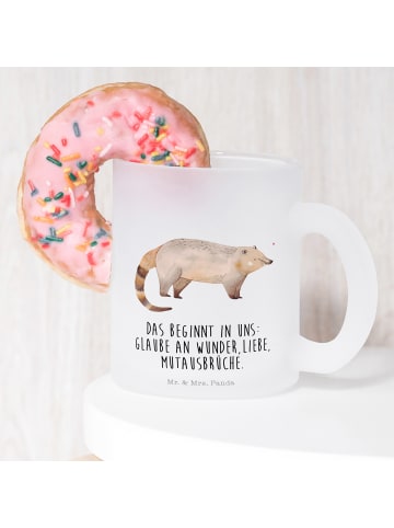 Mr. & Mrs. Panda Tee Tasse Nasenbär mit Spruch in Transparent