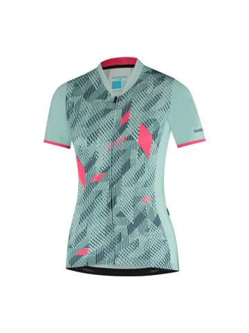 SHIMANO Short Sleeve Zip Jersey W's SAGAMI in Gray/Mint