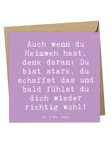 Mr. & Mrs. Panda Deluxe Karte Spruch Heimweh überwinden mit Spruch in Lavendeltraum