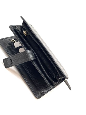 Florence Geldbörse Leder schwarz Damen ca. 15cm ca. 10cm