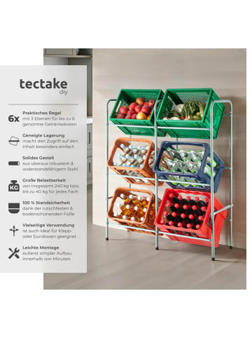 tectake Getränkekistenregal  96 x 33 x 116 cm, grau