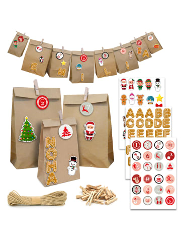 DuneDesign Papier-Adventskalender zum Befüllen braun