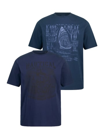 JP1880 Kurzarm T-Shirt in mattes nachtblau