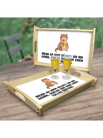 Mr. & Mrs. Panda Tablett Otter Blumenstrauß mit Spruch in Weiß