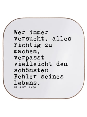 Mr. & Mrs. Panda Untersetzer Quadratisch Wer immer versucht, all... in Weiß