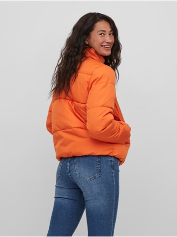 Vila Kurze Puffer Stepp Jacke mit Stehkragen VITATE in Orange