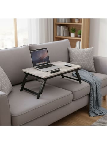 relaxdays Laptoptisch in Grau/ Schwarz