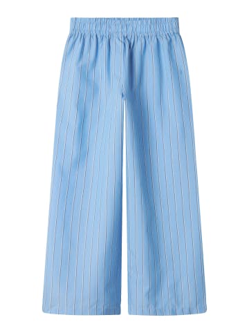 name it Weite Marlene Stoffhose gestreift mit elastischem Bund in Blau