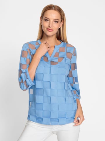 Heine Bluse in himmelblau-kariert