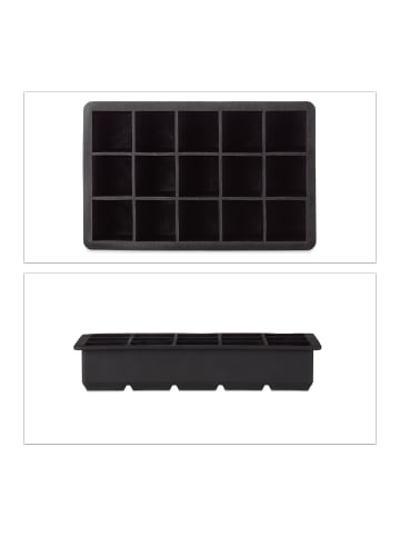 relaxdays Eiswürfelform in Schwarz - (B)19,5x (H)3,5 x (T)12,5 cm