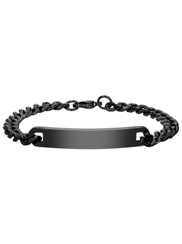 Adeliás Unisex Armband – Panzerarmband aus Edelstahl 22 cm in schwarz