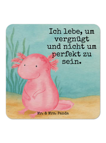 Mr. & Mrs. Panda Tassenuntersetzer Axolotl Niedlich Design mit S... in Weiß