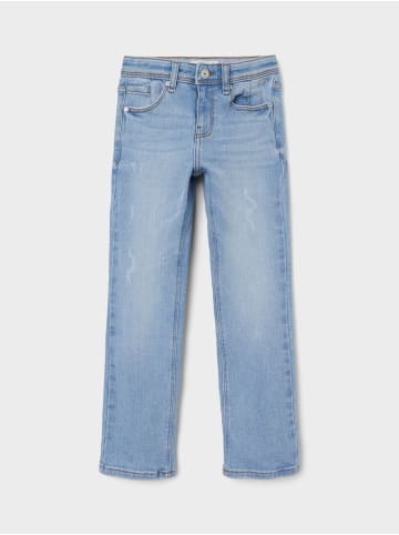 name it Straight Leg Denim Jeans mit verstellbarem Bund NKMSILAS in Hellblau