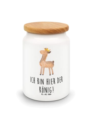 Mr. & Mrs. Panda Vorratsdose Lama König mit Spruch in Weiß