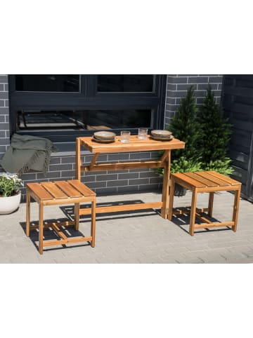 Beliani Gartenbank TUENNO in Braun/Beige/Grau