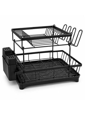 relaxdays Abtropfgestell in Schwarz - (B)47,5 x (H)34 x (T)30,5 cm